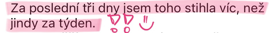 Reference: Za poslední tři dny jsem toho stihla víc, než jindy za týden.